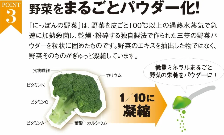 野菜丸ごとパウダー化